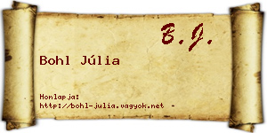 Bohl Júlia névjegykártya